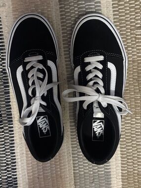Vans Black & White Low-Top Skate Sneakers